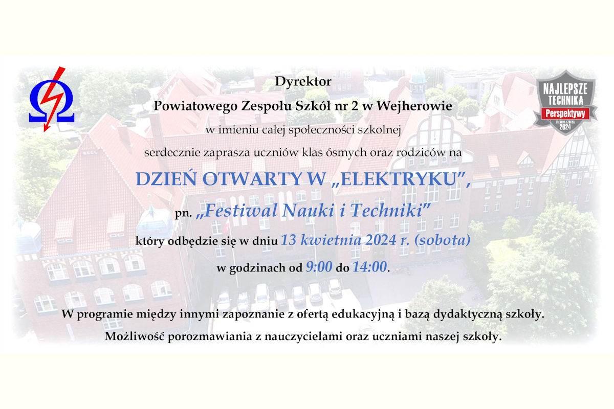 Dzień otwarty w "Elektryku" pn. "Festiwal Nauki i Techniki"