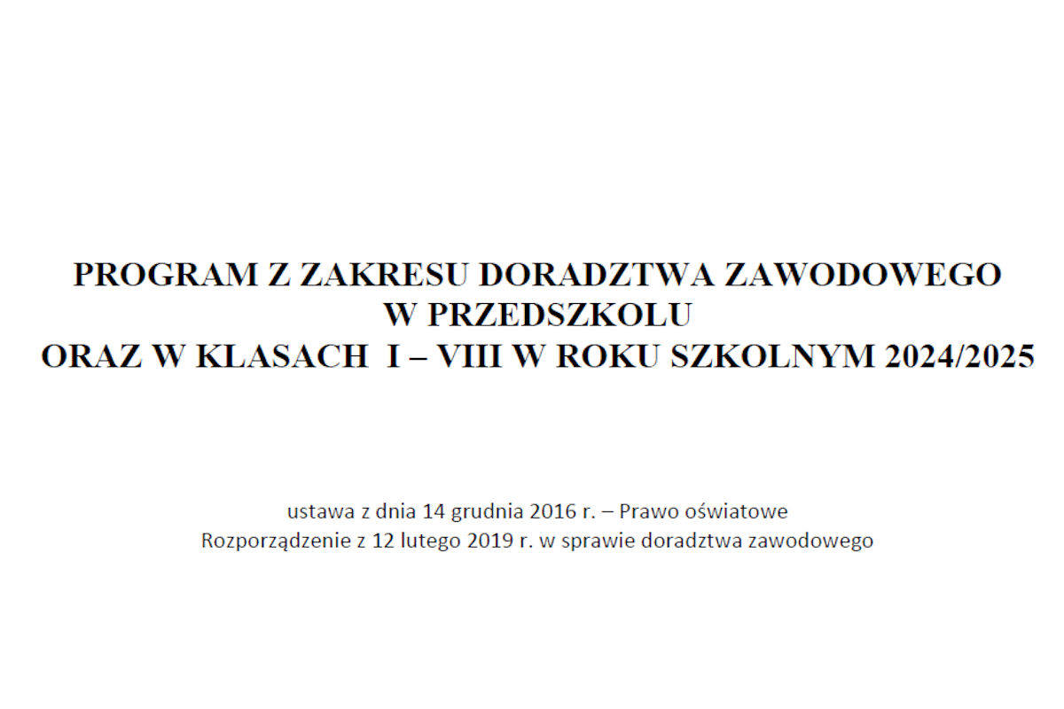 Doradztwo zawodowe w roku szkolnym 2024-2025