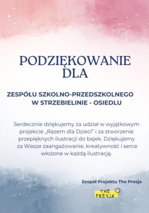 <span  class="uc-style-13993674347" style="color:#ffffff;">Podziękowanie za udział w projekcie "Razem dla Dzieci" Fundacji The Presja</span>